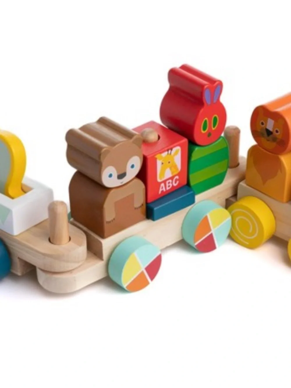 Wooden Animal Building Blocks Train Toy - Multicolor